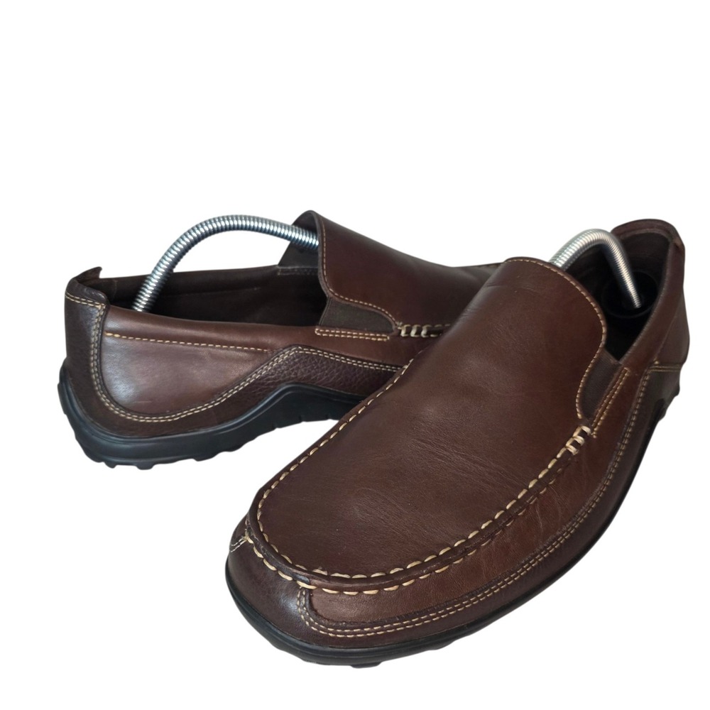 Cole Haan Tucker Venetian Mens 10.5M Brown Leather Moc Toe Slip On Loafers